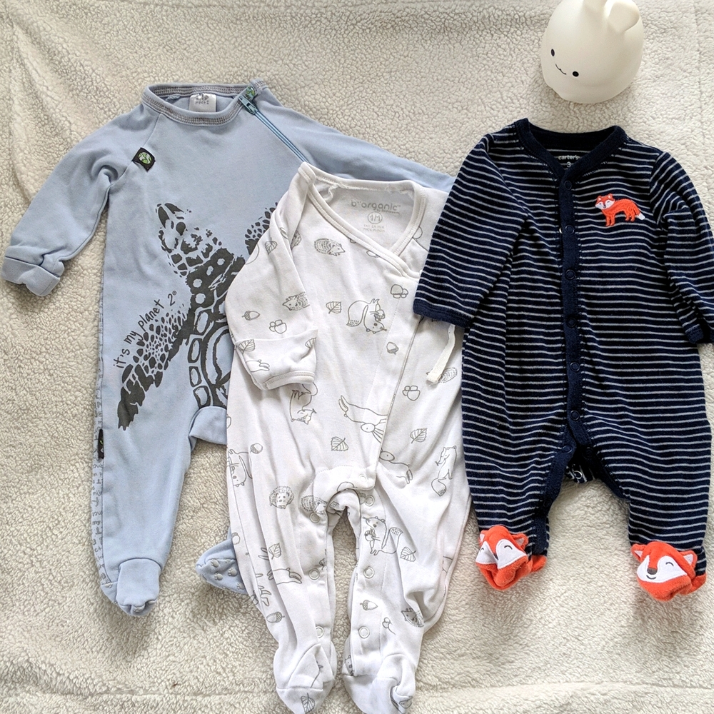 Three footed onesie pajamas size 0-3 months